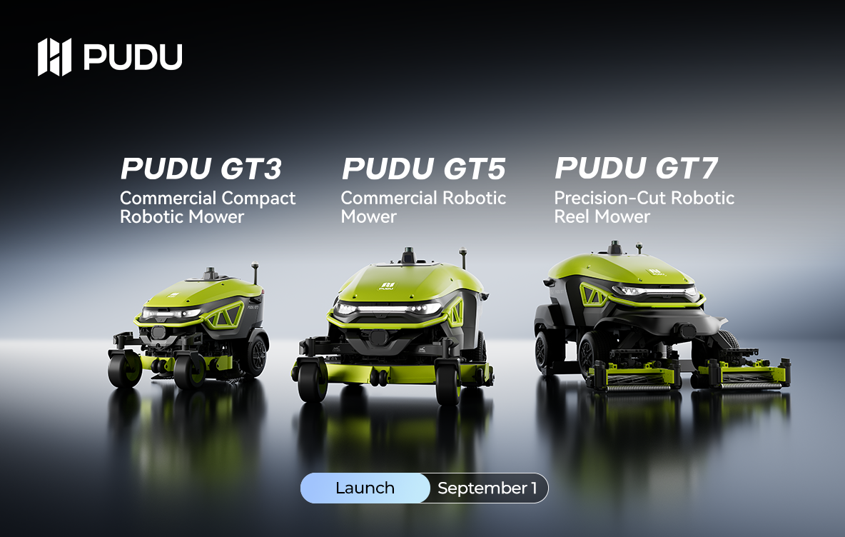 Автономные коммерческие газонокосилки PUDU GT3, GT5 и GT7