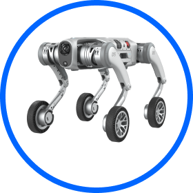 Robot quadrupede autonomo PUDU D5 per sorveglianza e ispezione, distribuito in Italia da CasaSicura